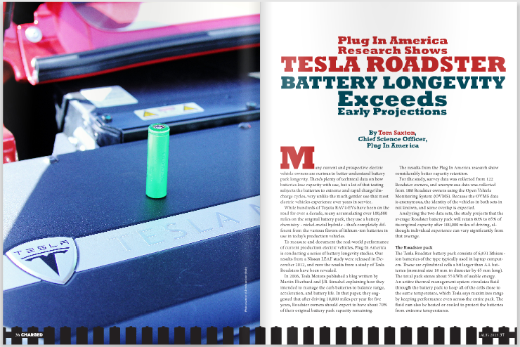 Plug In America research: Tesla Roadster battery longevity exceeds projections