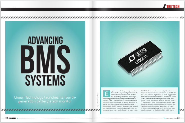 Advancing BMS: Linear Technology launches its fourth-generation battery stack monitor