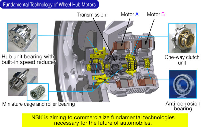 NSK demonstrates wheel hub motor 2