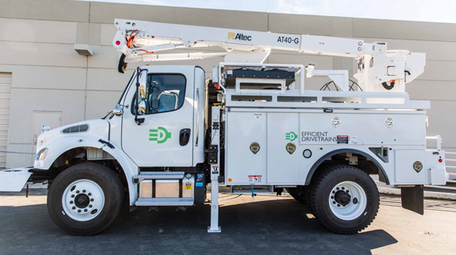 Efficient Drivetrains builds electric Freightliner utility truck