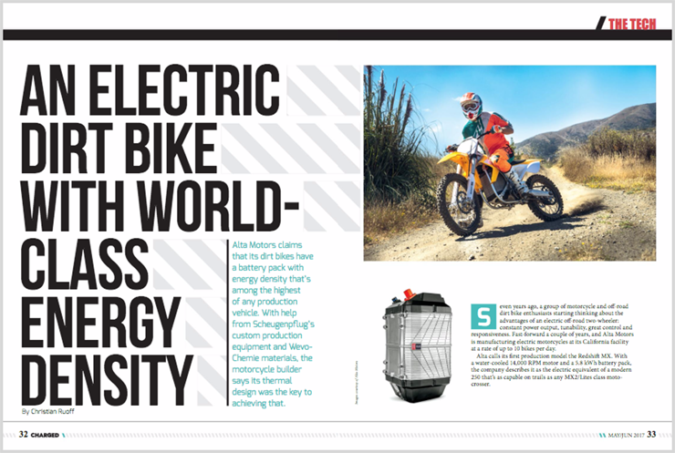 Alta Motors says its electric dirt bike has world-class energy density