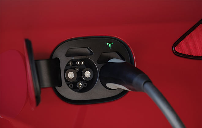 Charged EVs  Tesla reveals new dual-connector charging port