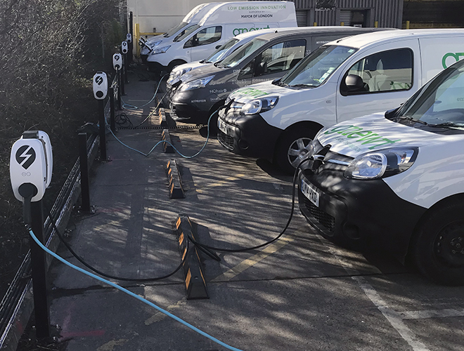 EO charging installs 40 smart chargers for London logistics firm