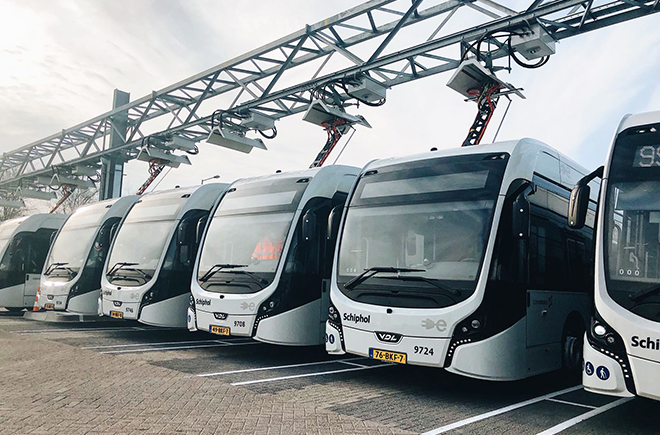 Heliox fast chargers to power fleet of 100 electric buses at Amsterdam Schiphol Airport