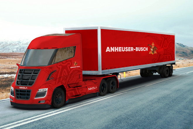 Anheuser-Busch orders 800 hydrogen-electric trucks from Nikola