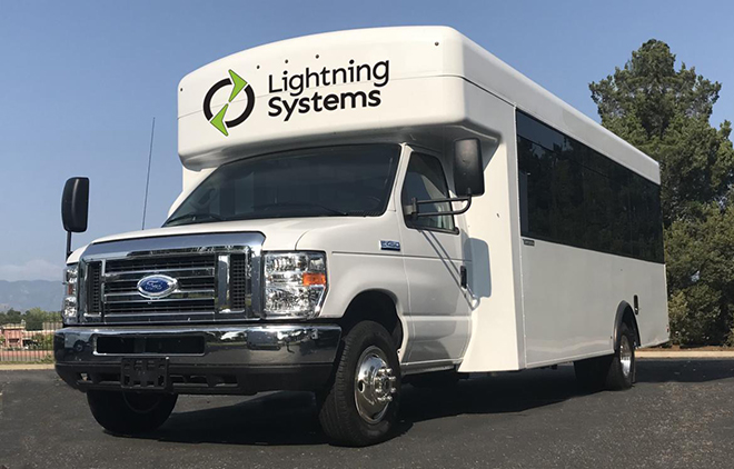 Lightning Systems debuts new electric Ford E-450 Shuttle Bus and Cutaway models