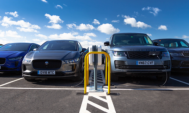 Jaguar Land Rover installs 166 charging stations at Gaydon facility