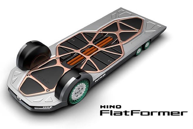 Hino Motors uses REE corner module in FlatFormer chassis concept