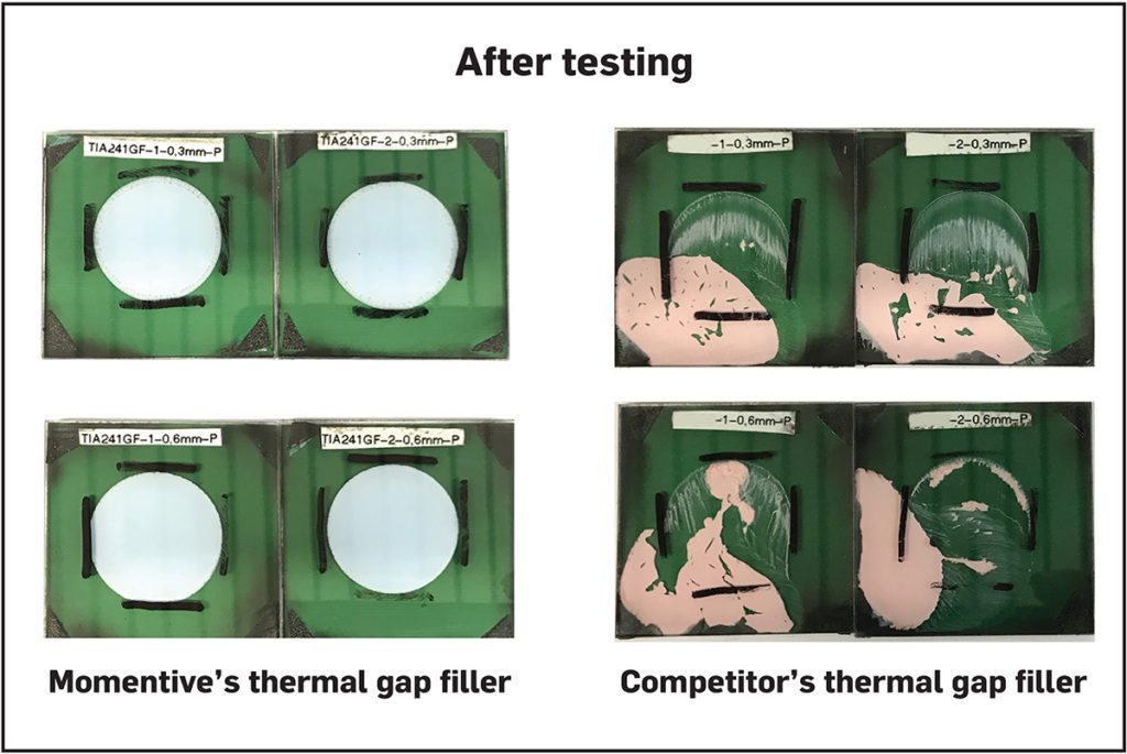 Momentive’s thermal gap fillers perform well during hot vibration testing