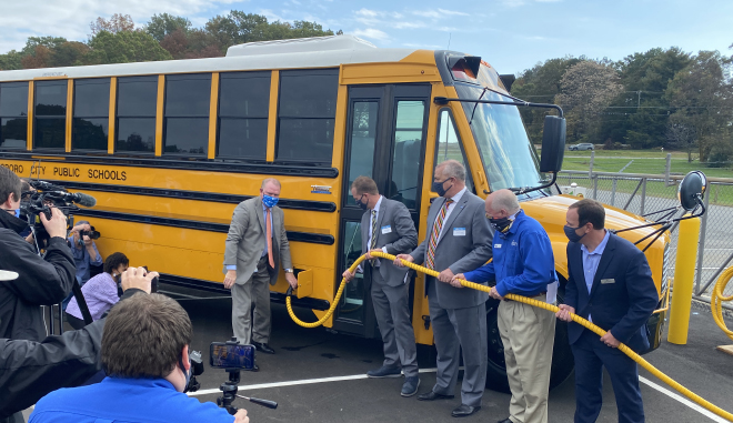 Jouley electric school buses arrive in Virginia as part of a V2G pilot