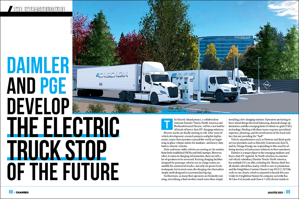 Daimler and PGE develop the electric truck stop of the future