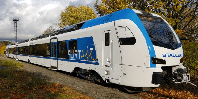 Stadler demonstrates battery-electric train with 185 km range