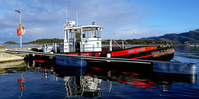 DC fast charger for electric boats deployed in Norwegian harbor