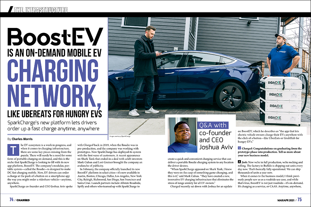 BoostEV is an on-demand mobile EV charging  network, like UberEats for hungry EVs