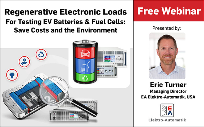 Webinar: Simplified EV battery and fuel cell testing with regenerative DC loads