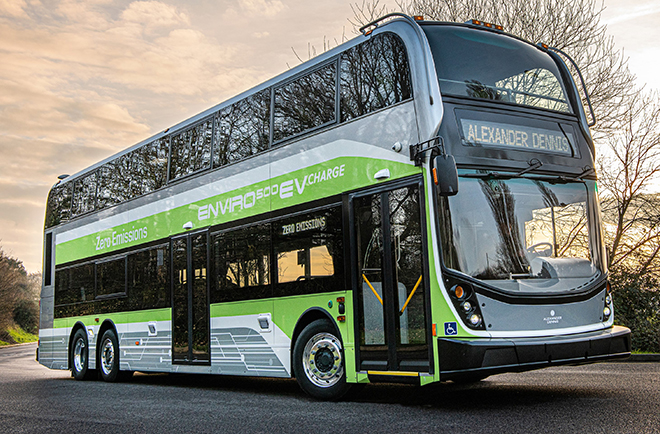 NFI unveils electric double-decker bus for North America