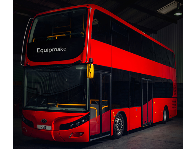 Equipmake and Beulas unveil electric double-decker bus with 250-mile range
