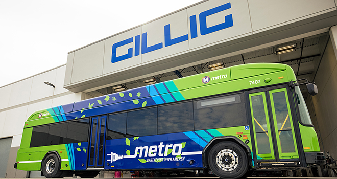 Gillig produces its 100th battery-electric bus, with Cummins battery system
