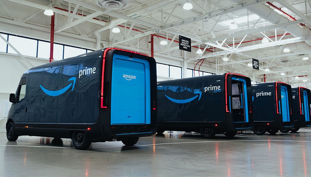 First of Amazon’s Rivian electric delivery vehicles hit the road
