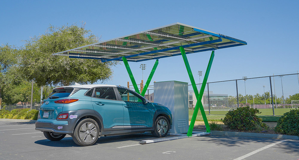 Paired Power’s solar canopy offers portable, modular EV charging—grid connection optional