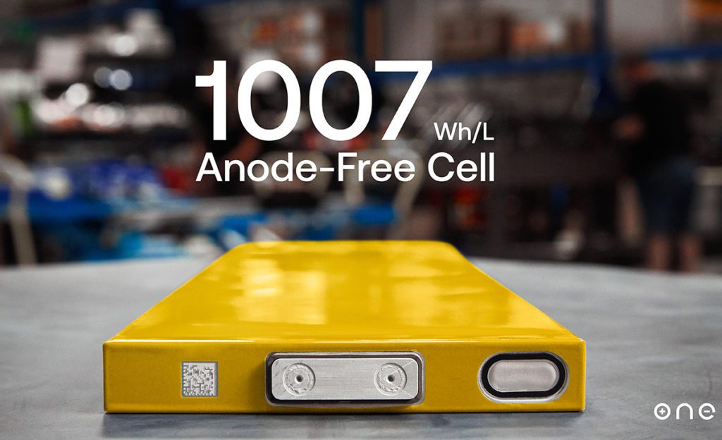 ONE reveals 1,007 Wh/L anode-free cell that enables a dual-chemistry battery architecture