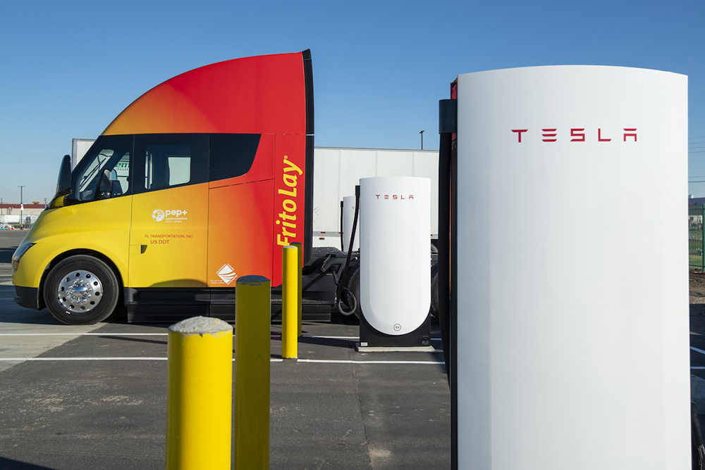 Frito-Lay’s “sustainability showcase” features Tesla Semis, electric trucks, solar+storage