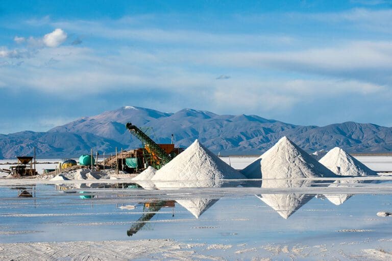 Salinas Grandes on Argentina Andes is a salt desert in the Jujuy
