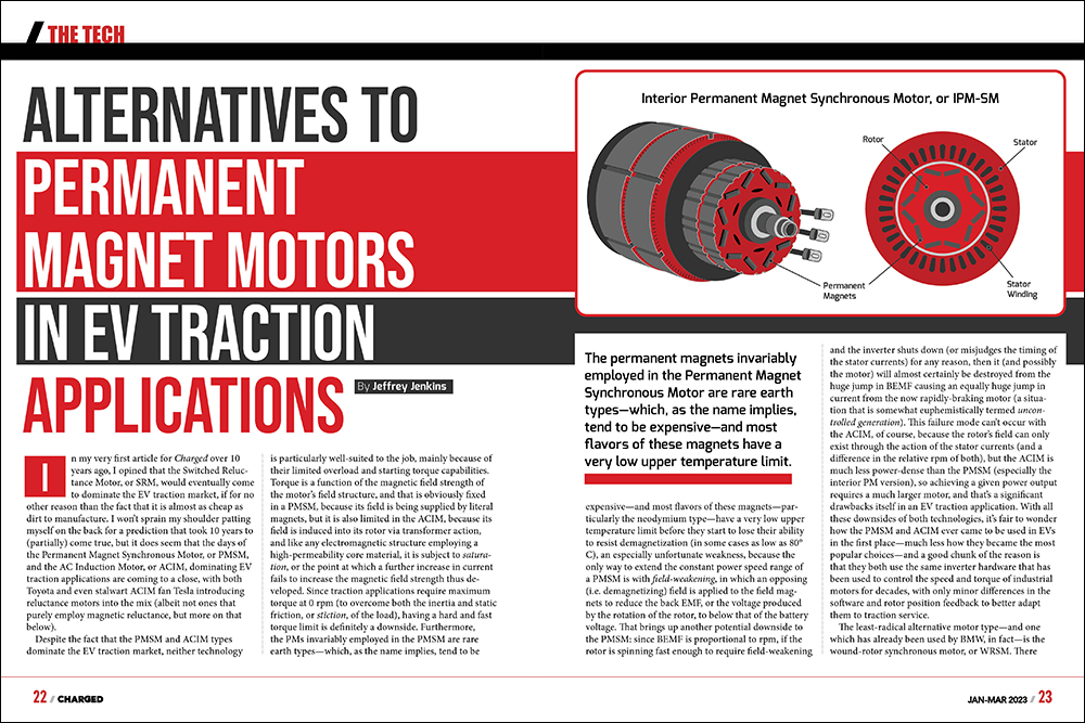 Alternatives to permanent magnet motors in EV traction applications