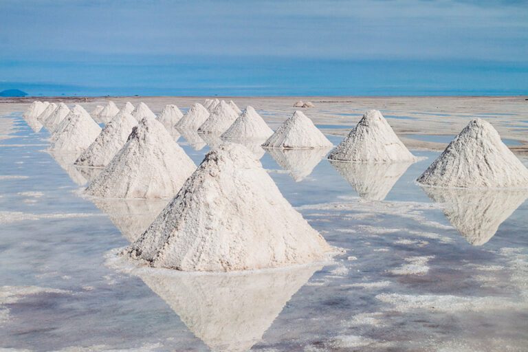 Hills of salt – salt extraction area at the world’s biggest salt