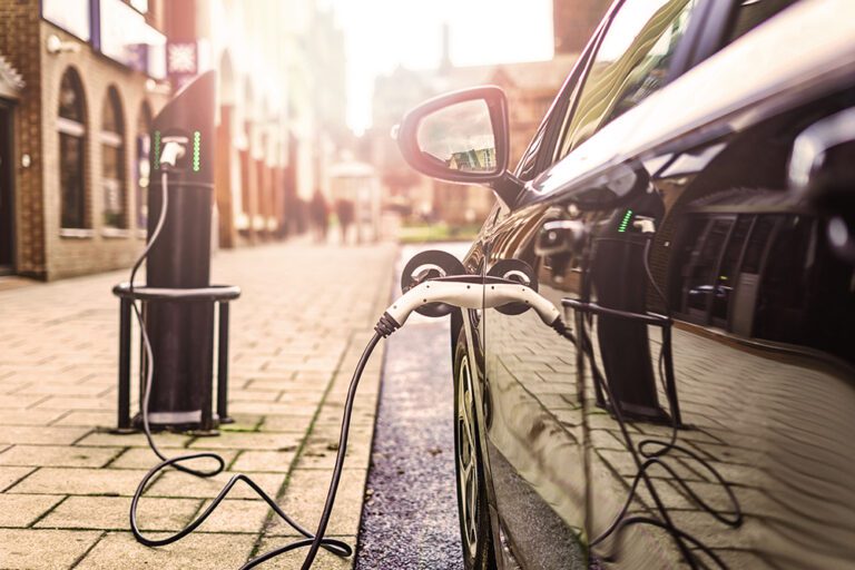 Electric Vehicle charging on street, in UK