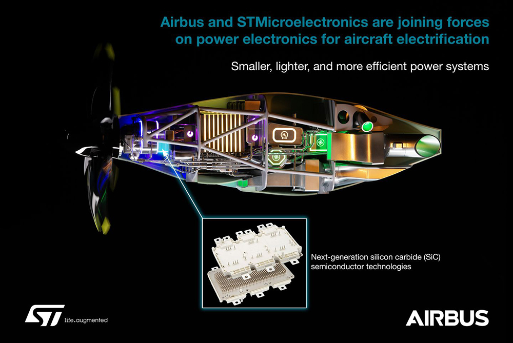 Airbus and STMicroelectronics partner on power electronics for aircraft electrification