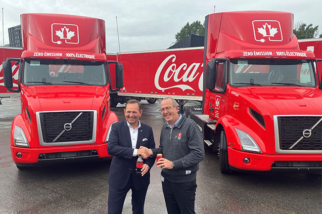 Volvo VNR Electric Trucks debut in Coke Canada’s Red Fleet