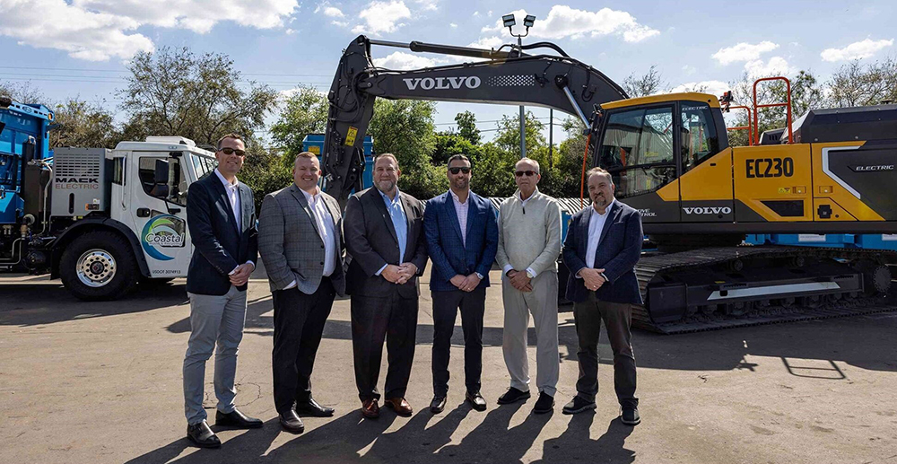 Volvo CE and Mack Trucks deliver electric excavator and refuse truck to Florida waste hauler