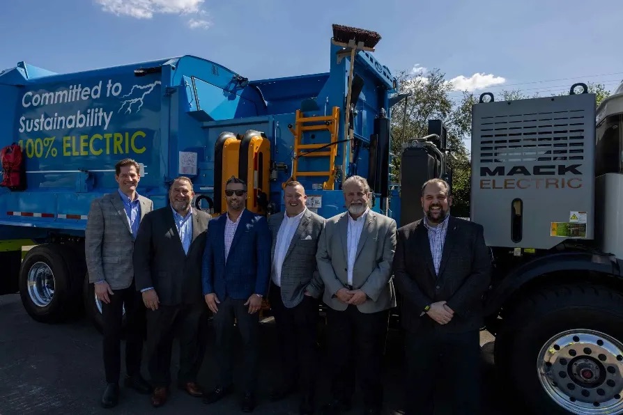 Mack LR Electric refuse vehicle delivered to Coastal Waste & Recycling