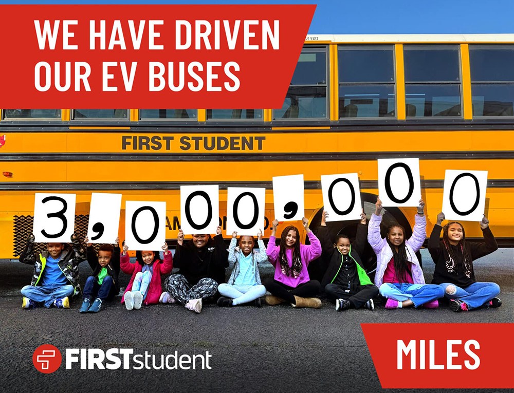 First Student electric school buses surpass 3 million miles driven