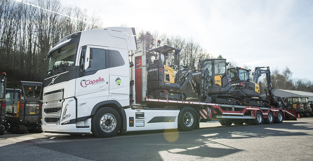 Volvo CE uses electric trucks to transport its electric construction equipment