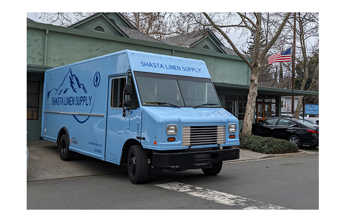 Motiv Power Systems supplies electric step vans to Shasta Linen Supply