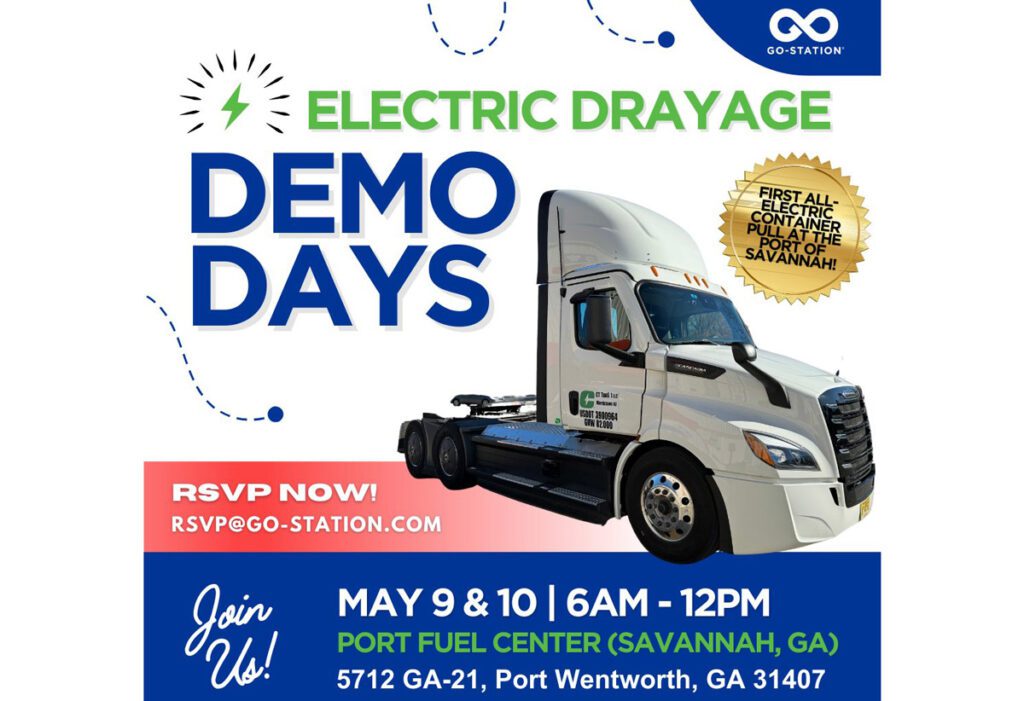 Go-Station hosts electric drayage truck pull and EV demo event at Georgia port