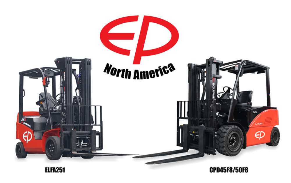 EP North America debuts new Li-ion powered electric forklifts