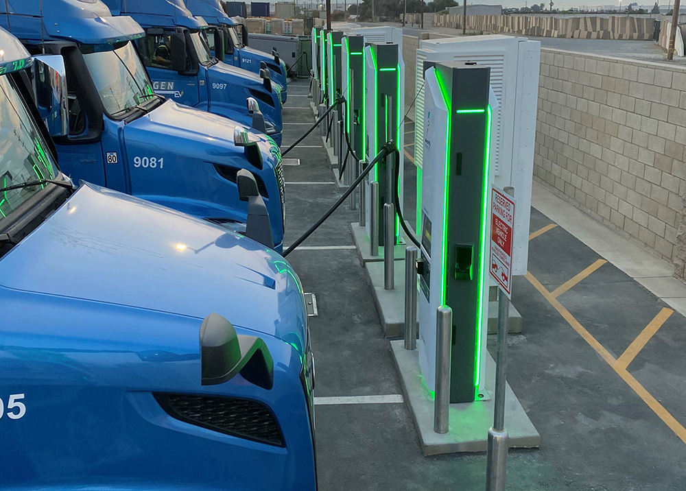 Electrify America and 4 Gen Logistics open electric truck charging station