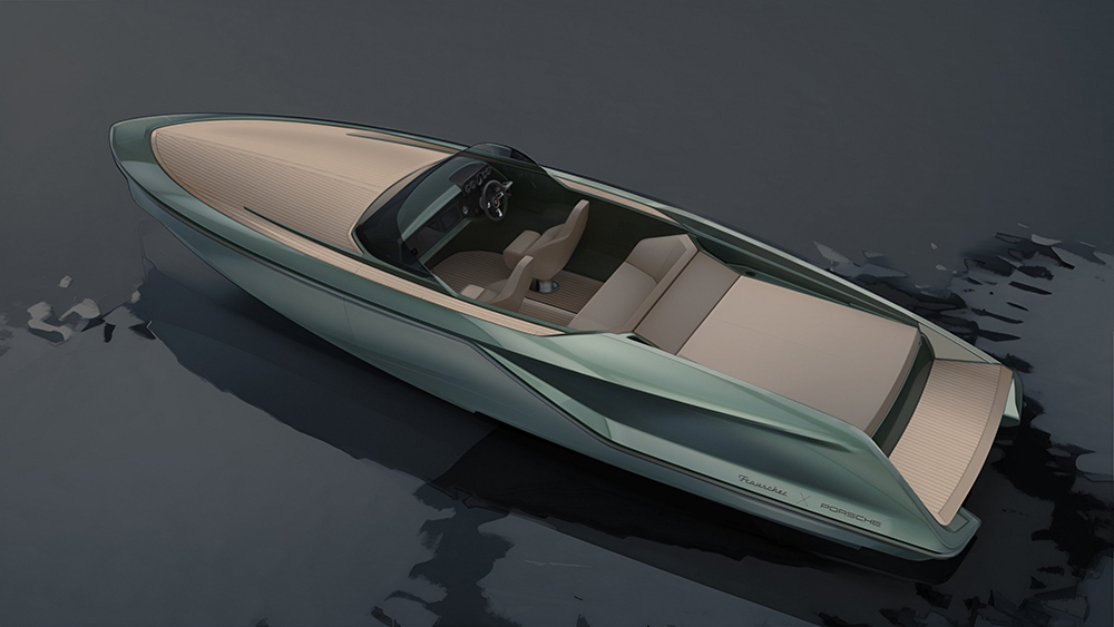 Porsche and Frauscher introduce the Frauscher x Porsche 850 Fantom sports boat