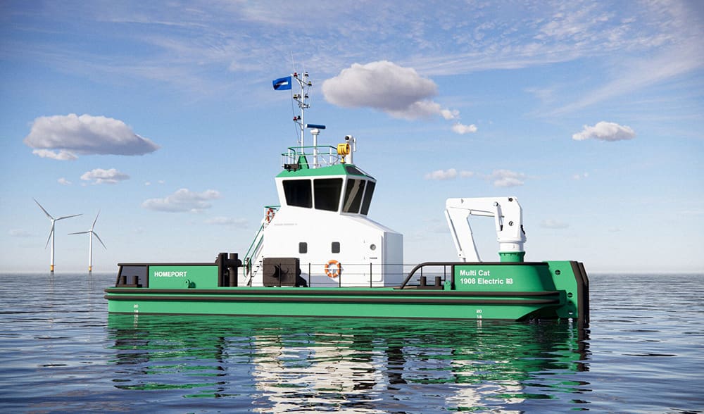 EST-Floattech powers Damen’s Multi Cat 1908 Electric work boat with Octopus battery system