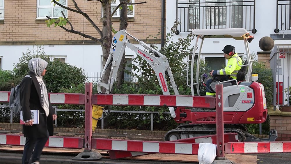 Electric excavators in London are so quiet, a “nervous dog” would pay them no heed