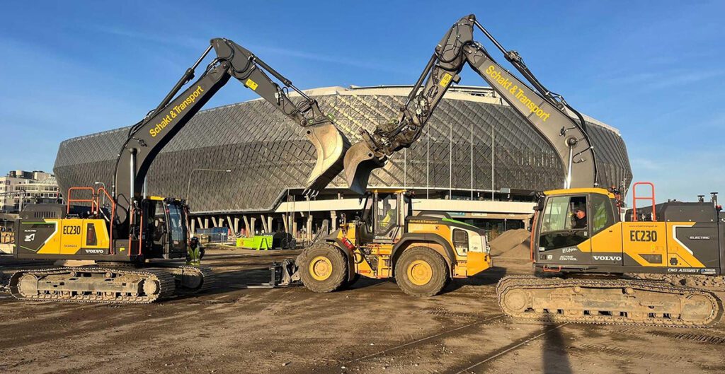 Stockholm construction site uses 50% electric construction equipment