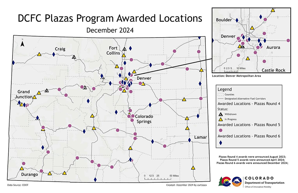 Colorado to award $17.3 million in grants to deploy 172 new EV fast charging ports