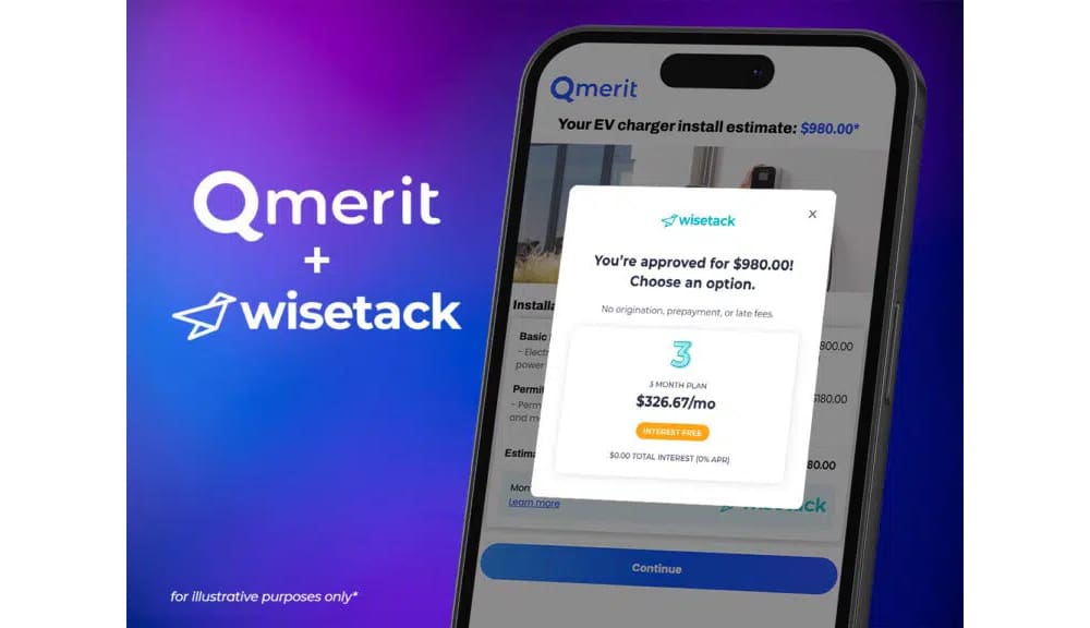 Qmerit partners with Wisetack to offer financing options for home EV charging installation