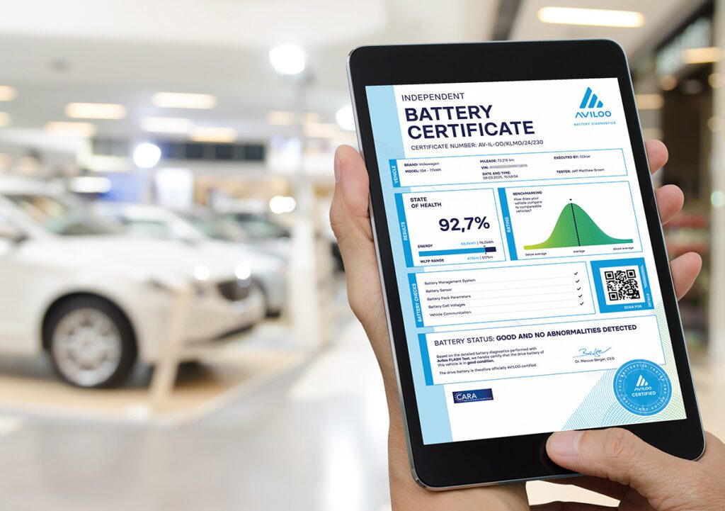 AVILOO updates its EV battery certificate with cell-level diagnostics, benchmarking and range insights