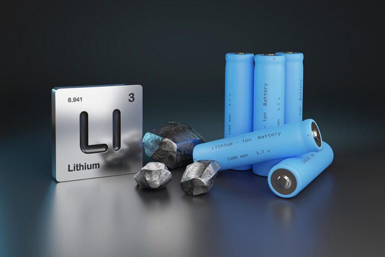 Lithium – ion batteries , metallic lithium and element symbol. 3