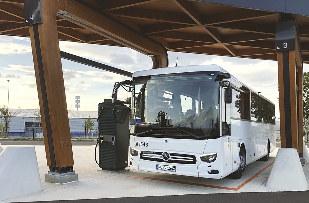 Daimler Buses’ new public EV charging stations enable electric coaches to serve more remote travel destinations