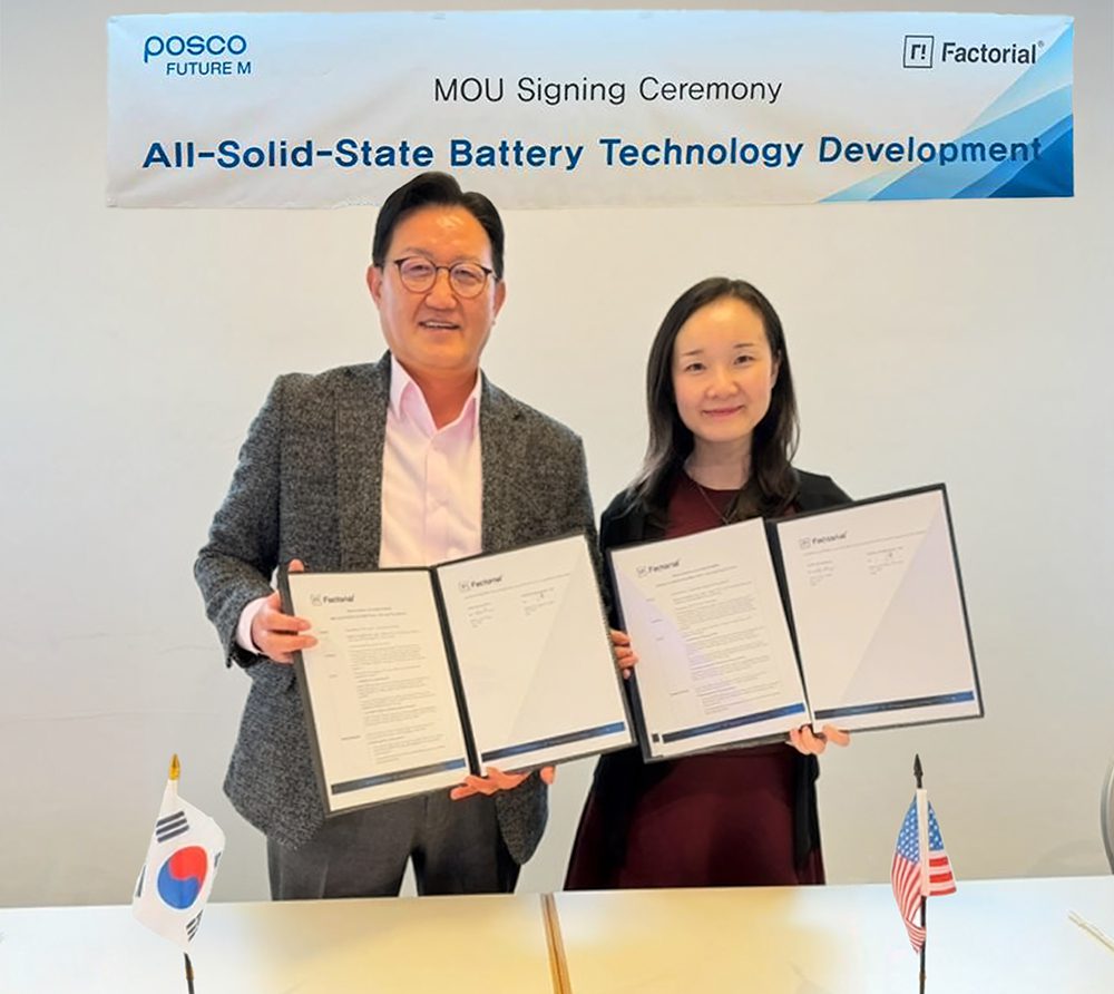 POSCO Future M and Factorial to cooperate on solid-state battery development